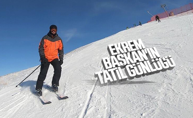 Ekrem İmamoğlu, Erzurum'da kayak yaptı