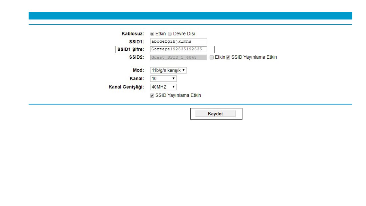 wifi şifre değiştirme