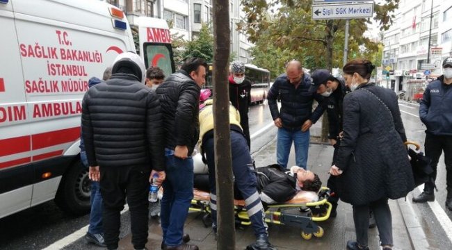 İstanbul Şişli’de kazada motosikletli yaralandı