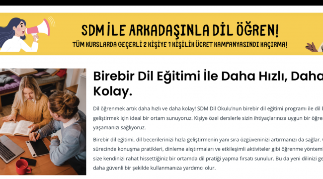 SDM İngilizce Kursu Kampanyası: SDM İle Arkadaşınla Öğren